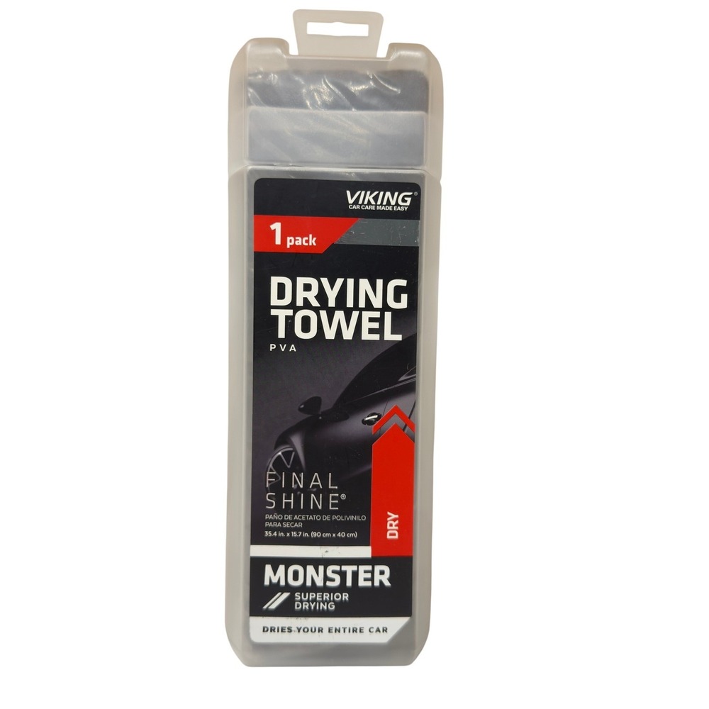 Viking Monster PVA Drying Towel Final Shine Car Care Large 35.4x15.7 Gray 1 Pack